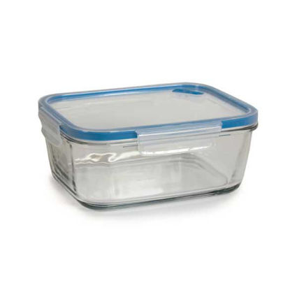 קופסת אחסון לאוכל מזכוכית 0.8 ליטר מלבני
