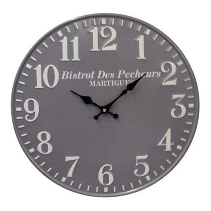 שעון קיר דקורטיבי Bistrot אפור