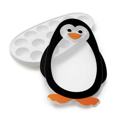 תבנית לקוביות קרח לילדים עם מכסה בצורת פינגווין